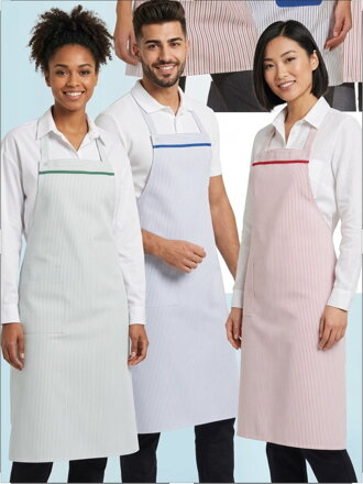 Prúžkovaná zástera s náprsenkou LEIBER