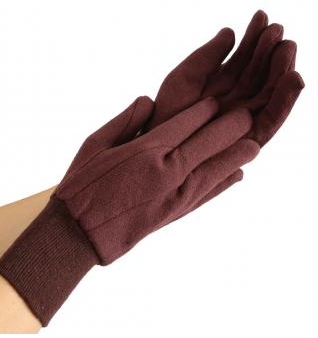 Rukavice bavlnené JERSEY hnedé (balenie), Veľkosť XL